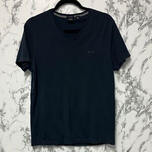 Hugo Boss Men's Dark Navy V-Neck Short Sleeve Tee Regular Fit Size S